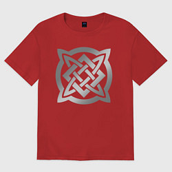 Женская футболка оверсайз Звезда Сварога: серебро