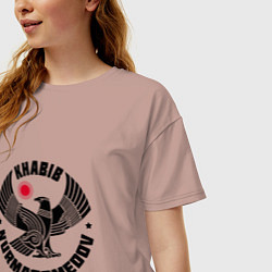 Футболка оверсайз женская Khabib: Dagestan Eagle, цвет: пыльно-розовый — фото 2