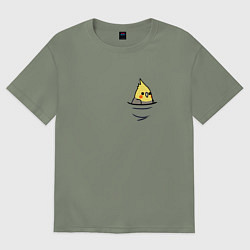 Футболка оверсайз женская Попугай в кармане, цвет: авокадо