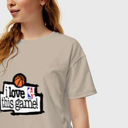 Футболка оверсайз женская Basketball: I love this game, цвет: миндальный — фото 2