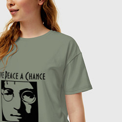 Футболка оверсайз женская Give Peace a Chance, цвет: авокадо — фото 2