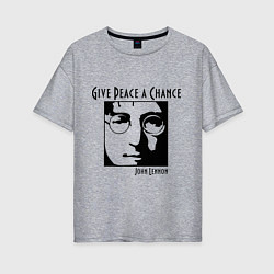 Футболка оверсайз женская Give Peace a Chance, цвет: меланж