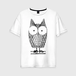 Женская футболка оверсайз Owl grafic