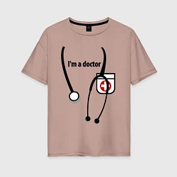 Женская футболка оверсайз I m doctor