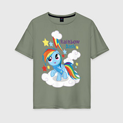 Футболка оверсайз женская Rainbow Dash, цвет: авокадо