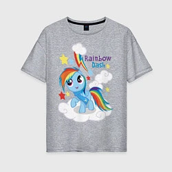 Женская футболка оверсайз Rainbow Dash