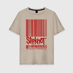 Футболка оверсайз женская Slipknot: barcode, цвет: миндальный