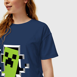 Футболка оверсайз женская Crash Minecraft, цвет: тёмно-синий — фото 2