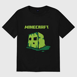 Футболка оверсайз женская Minecraft Creeper, цвет: черный