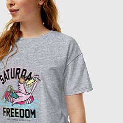 Футболка оверсайз женская Saturday Freedom, цвет: меланж — фото 2