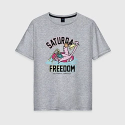 Женская футболка оверсайз Saturday Freedom
