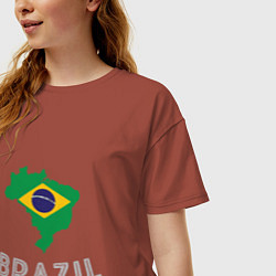 Футболка оверсайз женская Brazil Country, цвет: кирпичный — фото 2