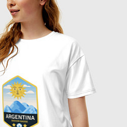 Футболка оверсайз женская Argentina Soccer, цвет: белый — фото 2