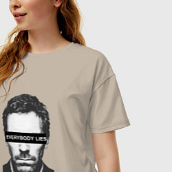 Футболка оверсайз женская Everyboy Lies, цвет: миндальный — фото 2