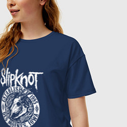 Футболка оверсайз женская Slipknot est 1995, цвет: тёмно-синий — фото 2