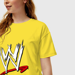 Футболка оверсайз женская WWE universe, цвет: желтый — фото 2