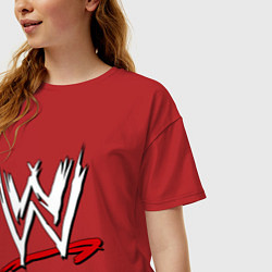 Футболка оверсайз женская WWE universe, цвет: красный — фото 2