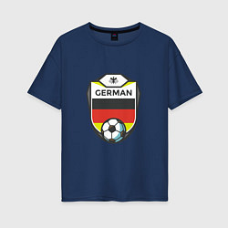 Футболка оверсайз женская German Soccer, цвет: тёмно-синий
