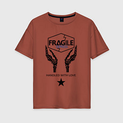 Футболка оверсайз женская Fragile Express, цвет: кирпичный
