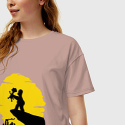 Футболка оверсайз женская Homer & Bart, цвет: пыльно-розовый — фото 2