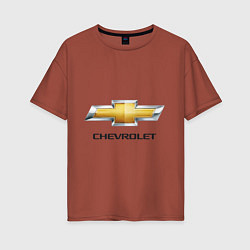 Женская футболка оверсайз Chevrolet логотип