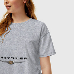 Футболка оверсайз женская Chrysler logo, цвет: меланж — фото 2