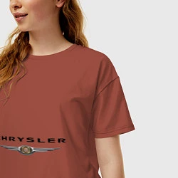 Футболка оверсайз женская Chrysler logo, цвет: кирпичный — фото 2