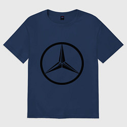 Футболка оверсайз женская Mercedes-Benz logo, цвет: тёмно-синий