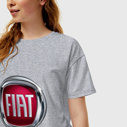 Футболка оверсайз женская FIAT logo, цвет: меланж — фото 2