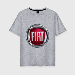 Футболка оверсайз женская FIAT logo, цвет: меланж