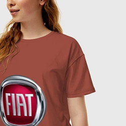 Футболка оверсайз женская FIAT logo, цвет: кирпичный — фото 2