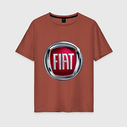 Футболка оверсайз женская FIAT logo, цвет: кирпичный