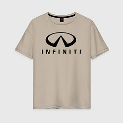 Футболка оверсайз женская Infiniti logo, цвет: миндальный