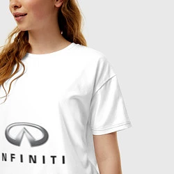 Футболка оверсайз женская Logo Infiniti, цвет: белый — фото 2