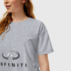 Футболка оверсайз женская Logo Infiniti, цвет: меланж — фото 2