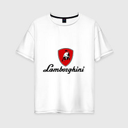 Женская футболка оверсайз Logo lamborghini