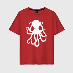 Женская футболка оверсайз Кракен-осьминог