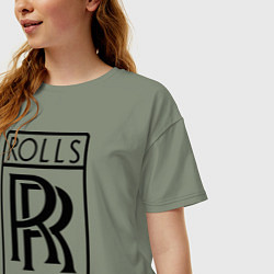 Футболка оверсайз женская Rolls-Royce logo, цвет: авокадо — фото 2