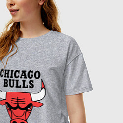 Футболка оверсайз женская Chicago Bulls, цвет: меланж — фото 2