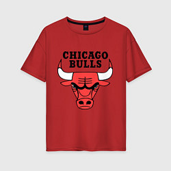 Футболка оверсайз женская Chicago Bulls, цвет: красный