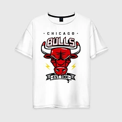 Женская футболка оверсайз Chicago Bulls est. 1966