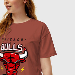 Футболка оверсайз женская Chicago Bulls est. 1966, цвет: кирпичный — фото 2