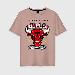 Женская футболка оверсайз Chicago Bulls est. 1966