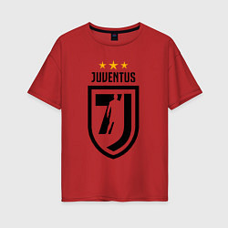 Футболка оверсайз женская Juventus 7J, цвет: красный