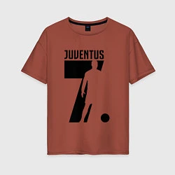 Футболка оверсайз женская Juventus: Ronaldo 7, цвет: кирпичный