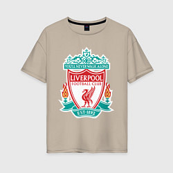 Футболка оверсайз женская Liverpool FC, цвет: миндальный