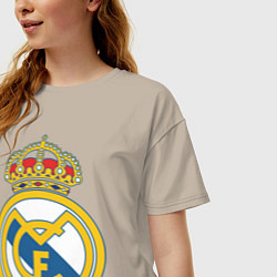 Футболка оверсайз женская Real Madrid FC, цвет: миндальный — фото 2