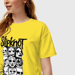 Футболка оверсайз женская Slipknot Faces, цвет: желтый — фото 2