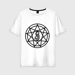Женская футболка оверсайз Slipknot Pentagram