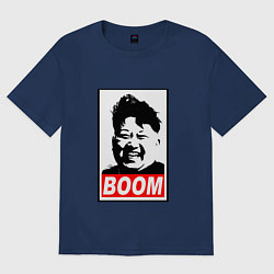 Футболка оверсайз женская BOOM: Kim Chen Eun, цвет: тёмно-синий
